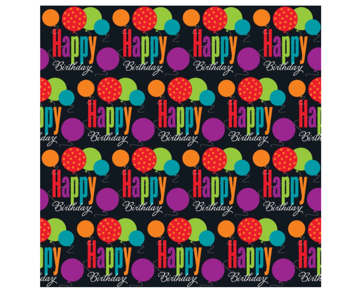 Birthday Cheer Gift Wrap  30&quot; x 5 ft