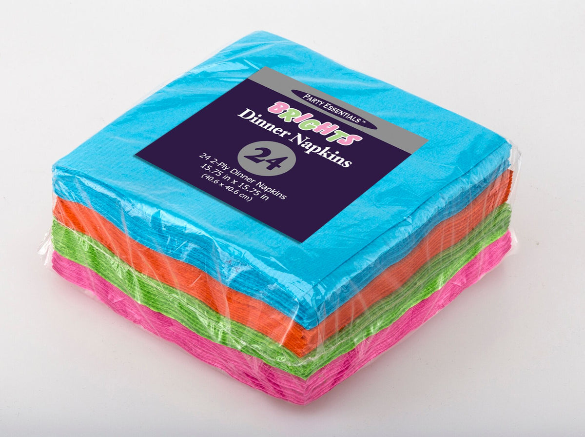 ASSORTED NEON DINNER NAPKINS