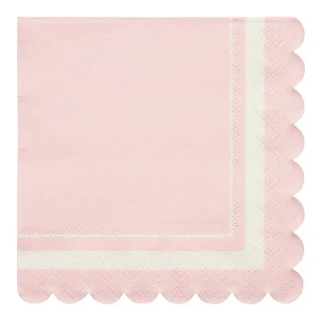 Cocktail Napkin Scalloped Edge Blush