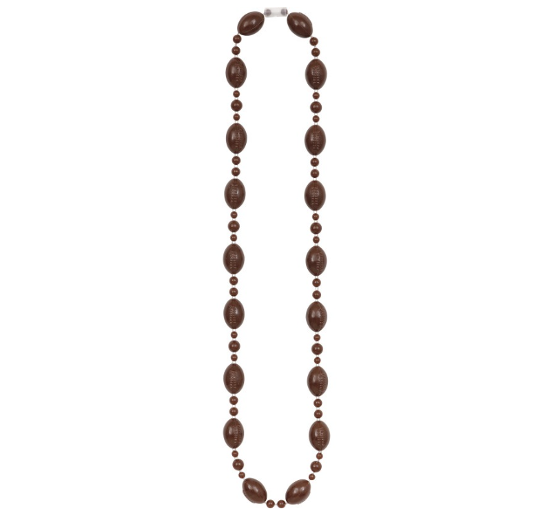 Kickoff Football Brown Beaded Necklace