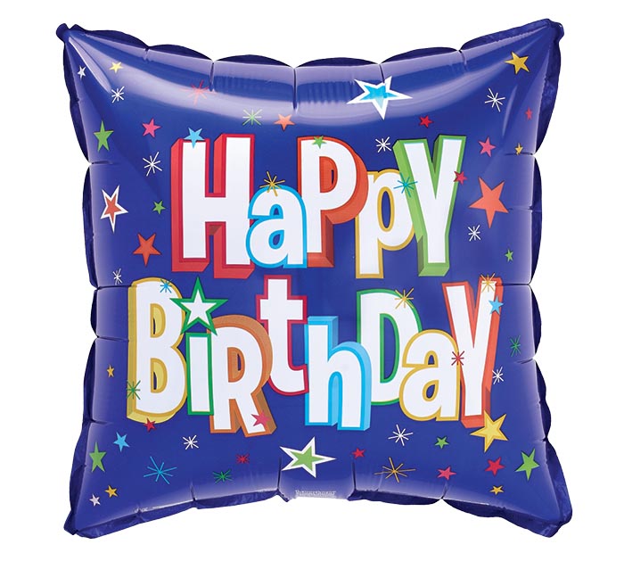 18" Happy Birthday Square Balloon