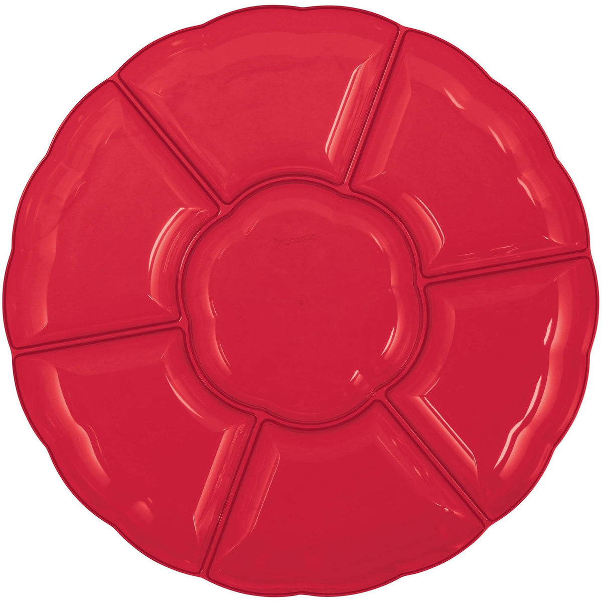 Amscan 16&quot; Compartment Chip &amp; Dip Tray - Apple Red