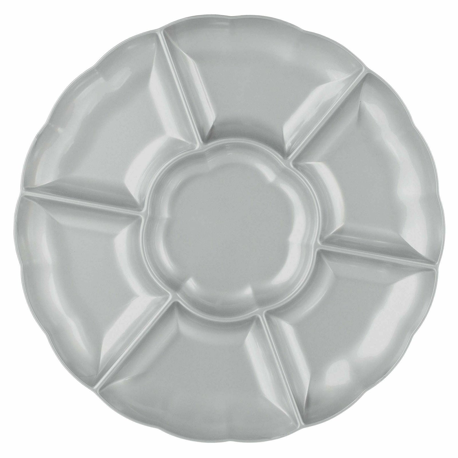 Amscan 16" Compartment Chip & Dip Tray - Silver