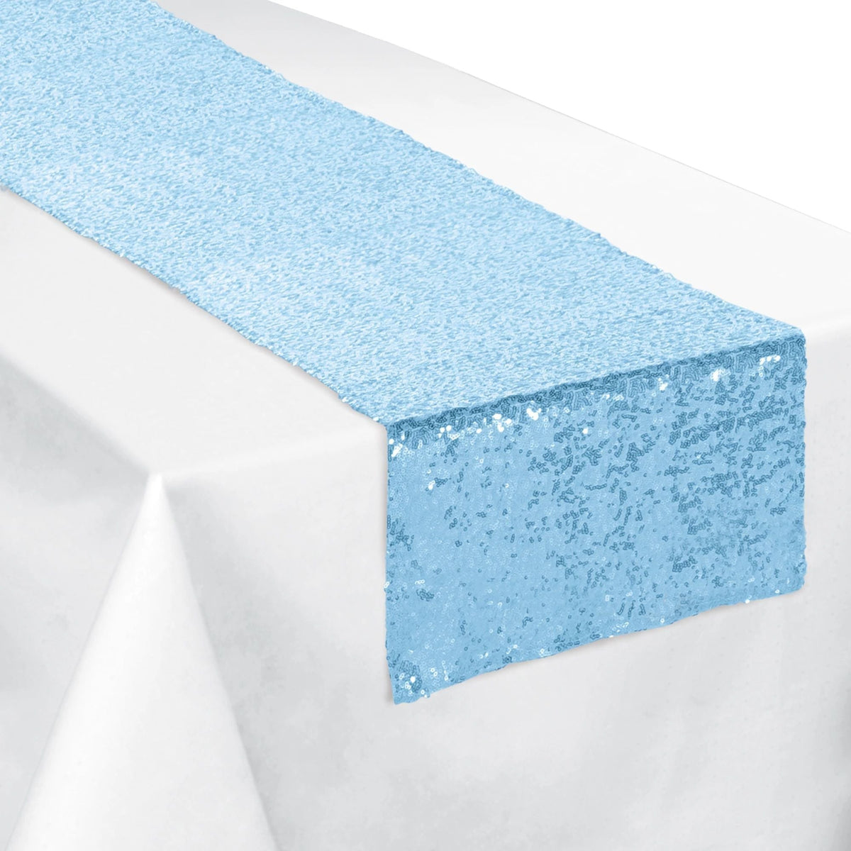 Amscan BABY SHOWER Blue Sequin Table Runner