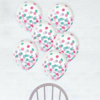 Amscan BALLOONS 12 in. Lavender, Pink &amp; Turquoise Confetti Balloons