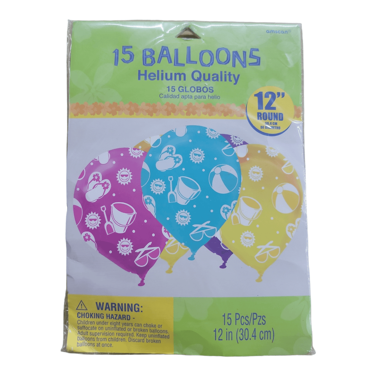 Amscan BALLOONS 12&quot; Latex Balloons, 15ct - Summer Balloons