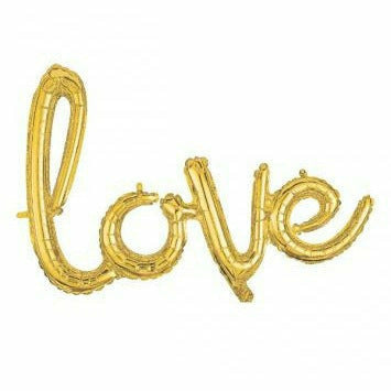 Amscan BALLOONS 497  Foil Balloon Script Phrase &quot;Love&quot; Gold