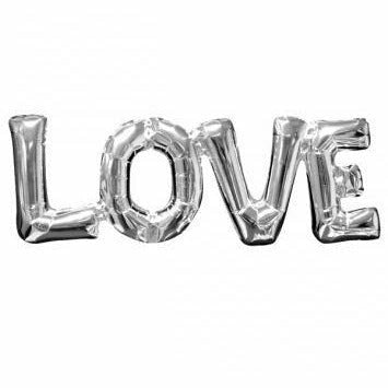 Amscan BALLOONS 618  Air-Filled Phrase &quot; Love&quot; - Silver