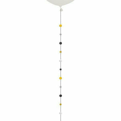 Amscan BALLOONS 970 Black, Gold &amp; Silver Circles Balloon Tail