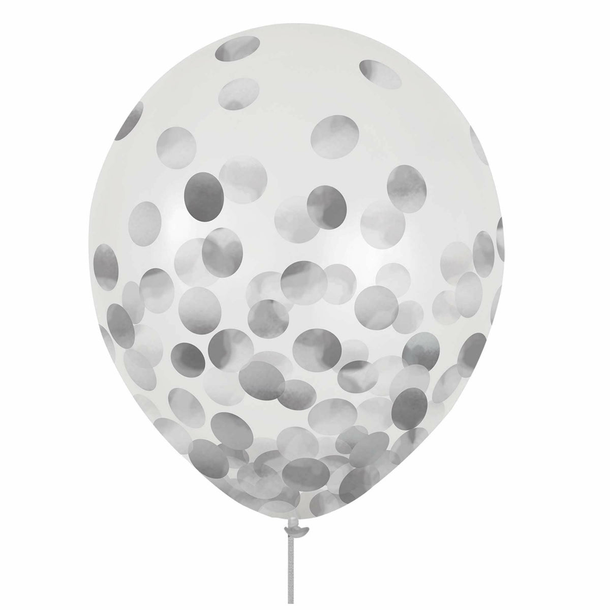 Amscan BALLOONS 976 12&quot; 6CT SILVER CONFETTI