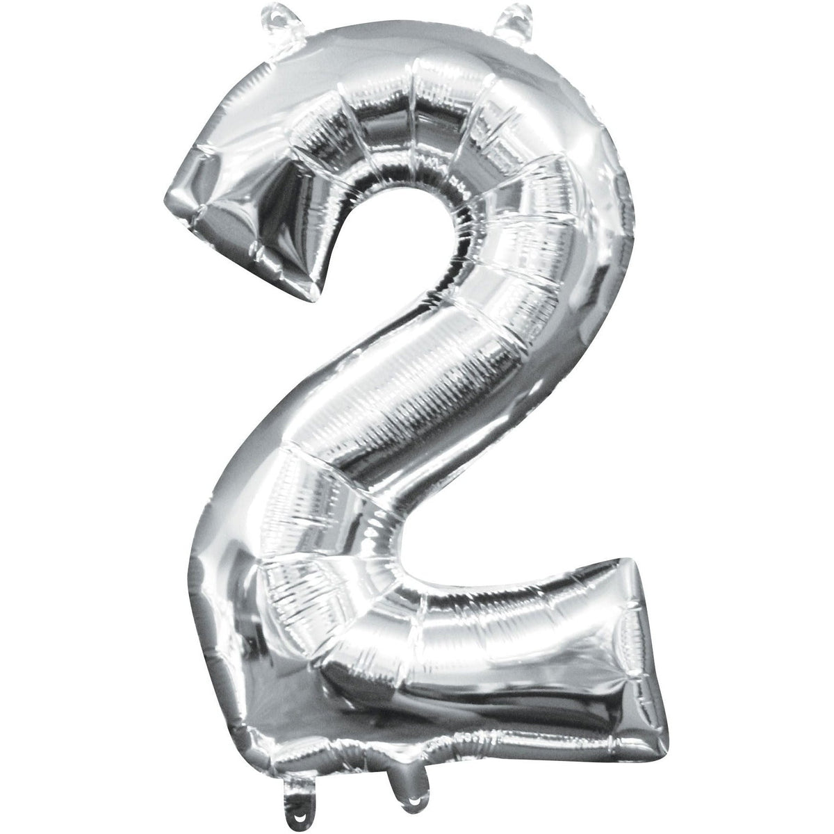 Amscan BALLOONS Balloon Air-Filled Number &quot;2&quot;- Silver