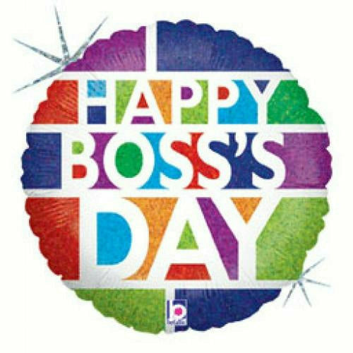 Amscan BALLOONS C001 18&quot; Happy Boss&#39;s Day Holographic Mylar Balloon