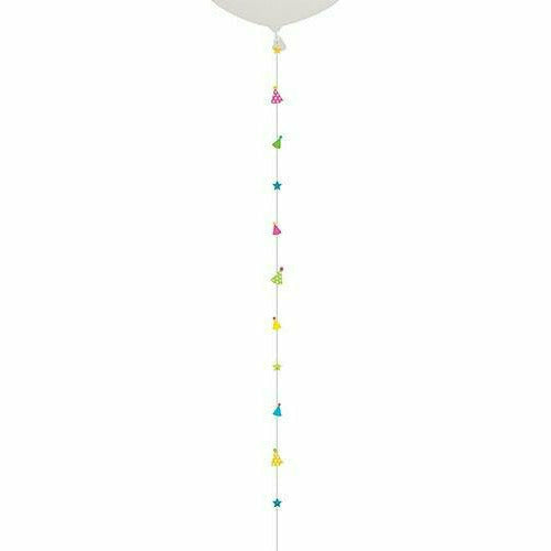 Amscan BALLOONS CS Colorful Party Hats & Stars Balloon Tail