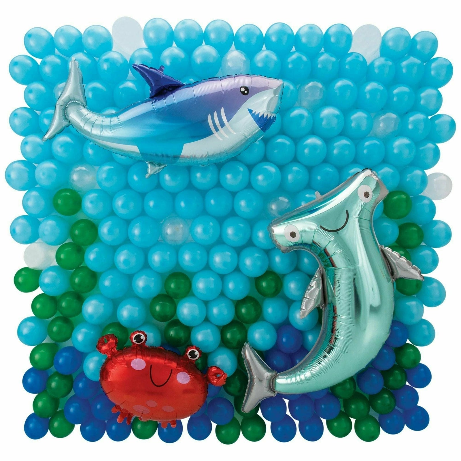 Amscan BALLOONS Sea Latex & Foil Balloon Back Drop Kit, Air-Filled