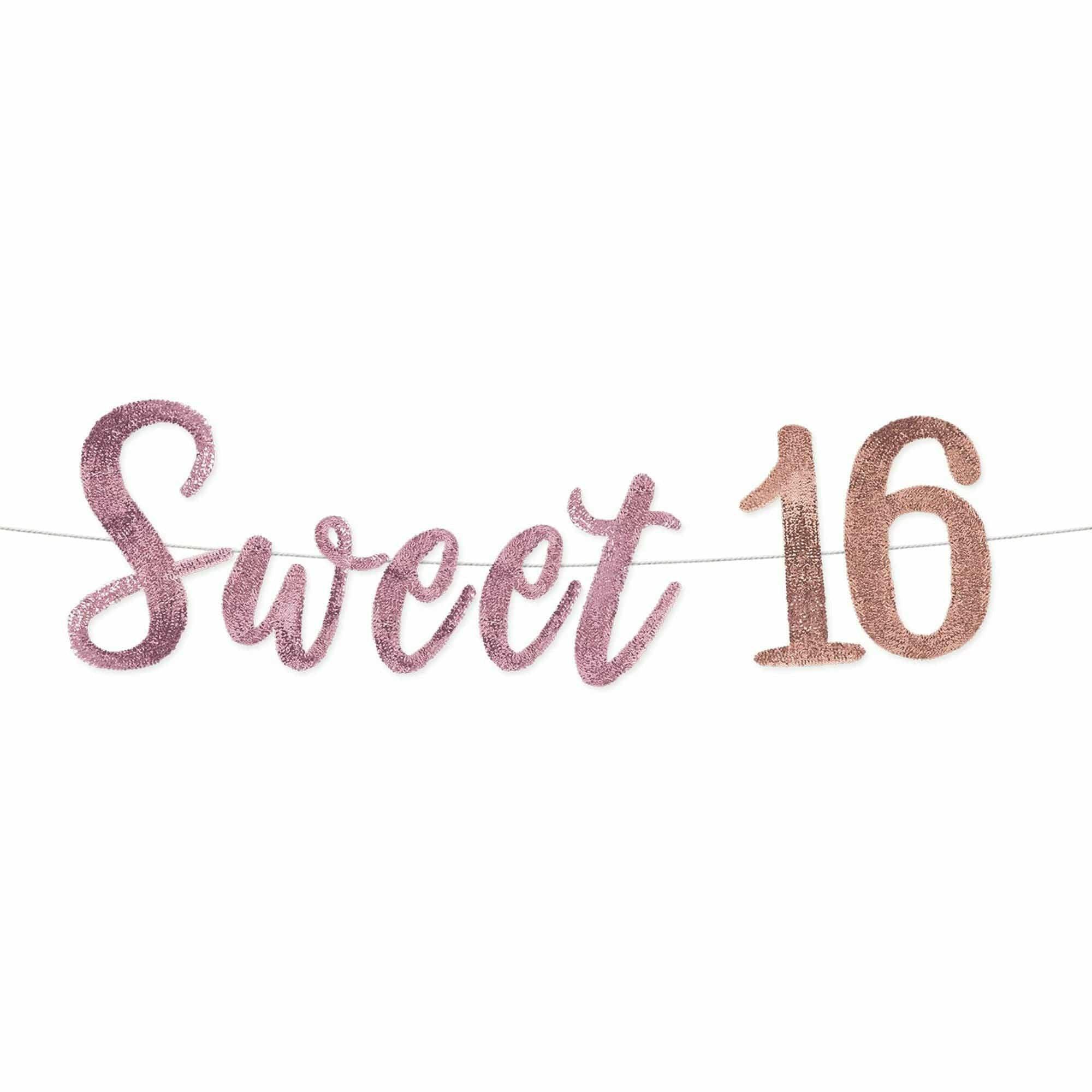 Amscan BALLOONS Sweet Sixteen Sequin Banner