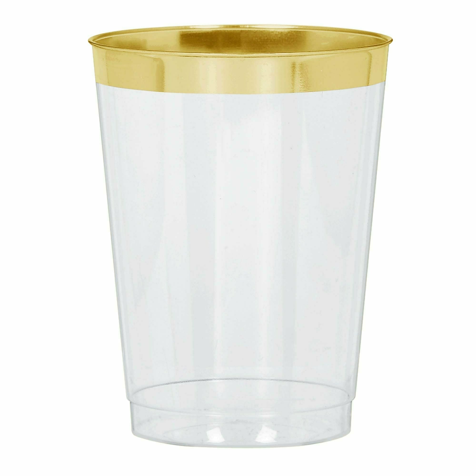 Amscan BASIC 10 oz Gold Trimmed Tumblers