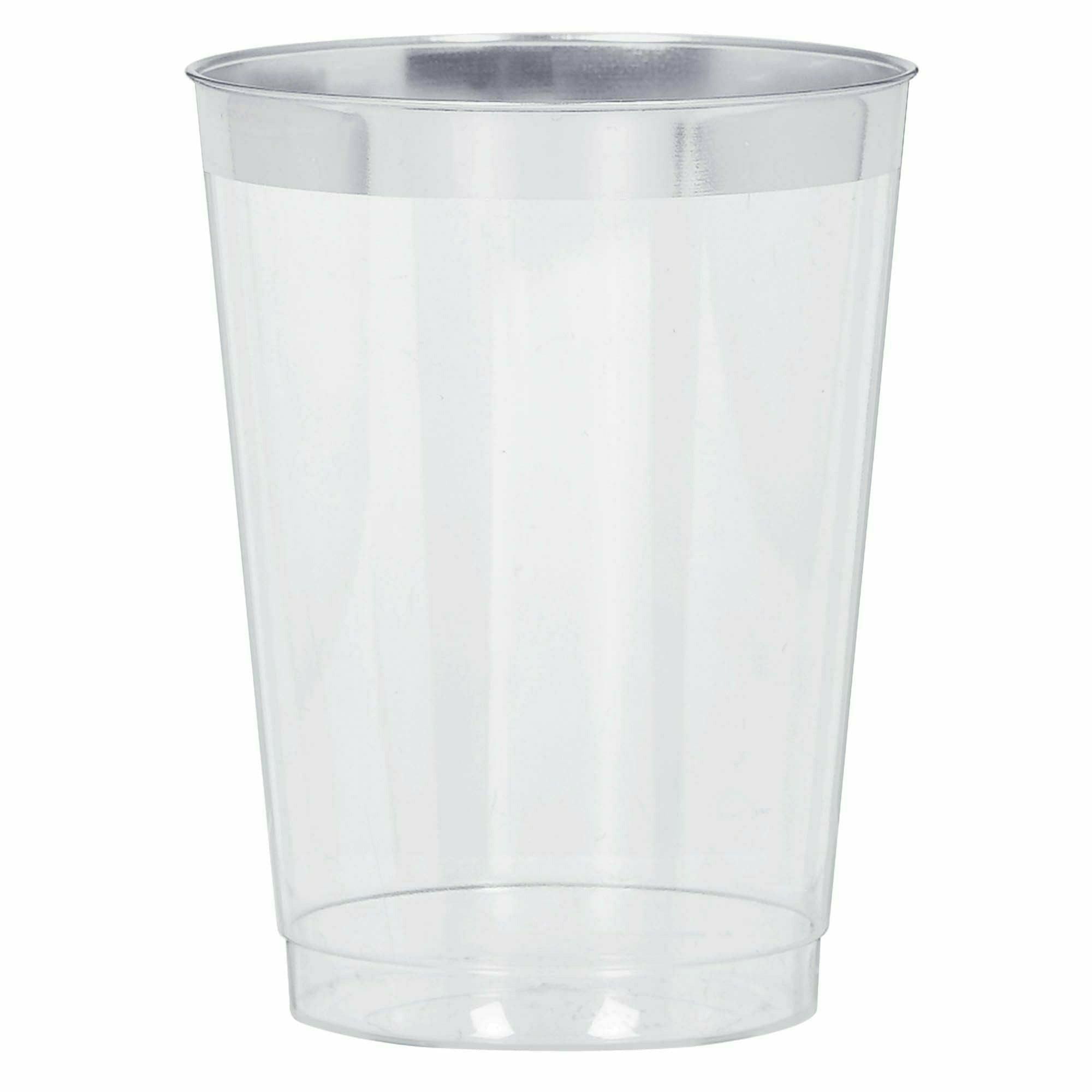 Amscan BASIC 10 oz Silver Trimmed Tumblers