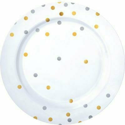 Amscan BASIC 10" PLT CONFETTI GOLD/SILVER