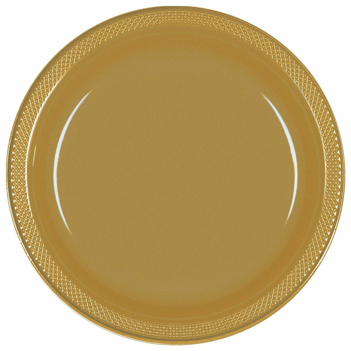 Amscan BASIC 9&quot; PLASTIC PLATE 20 CT- Gold Sparkle