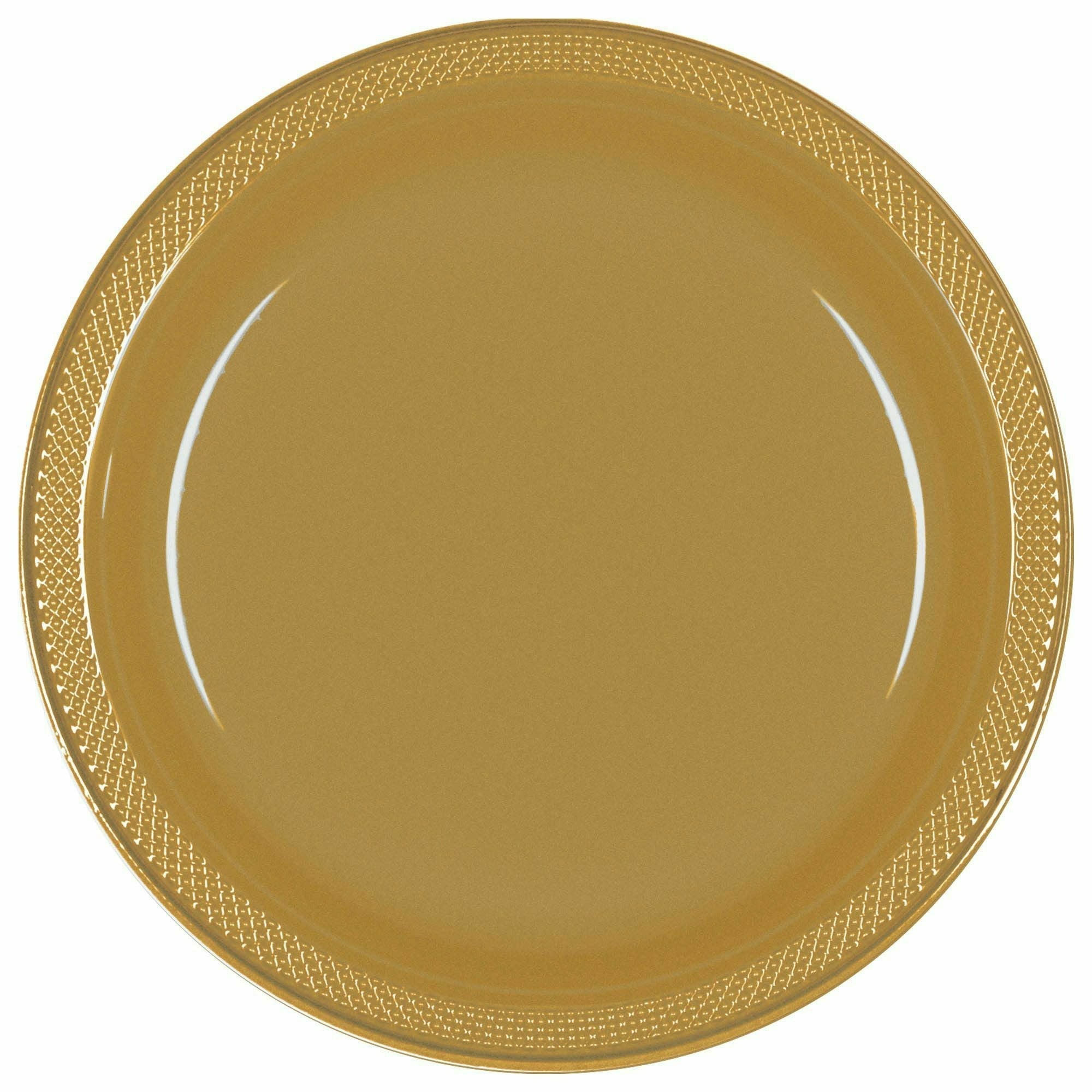 Amscan BASIC 9" PLASTIC PLATE 20 CT- Gold Sparkle