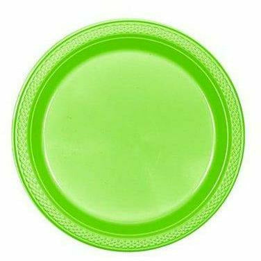 AMSCAN BASIC 9&quot; PLASTIC PLATE 20 CT-KIWI