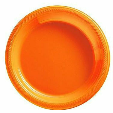 Amscan BASIC Big Party Pack Orange Plastic Dessert Plates 50ct