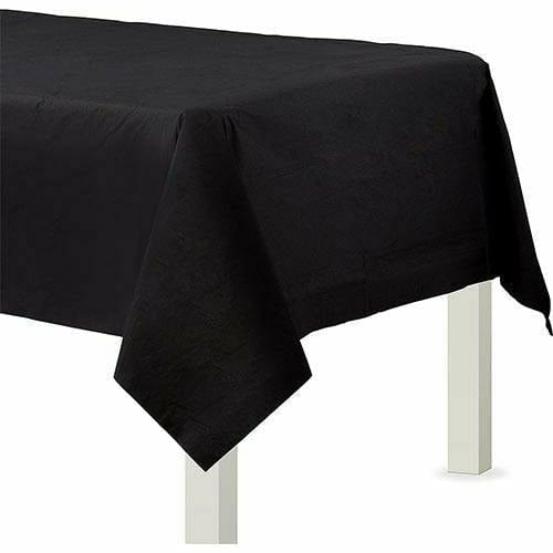 Amscan BASIC Black 3-Ply Paper Table Cover, 54&quot; x 108&quot;