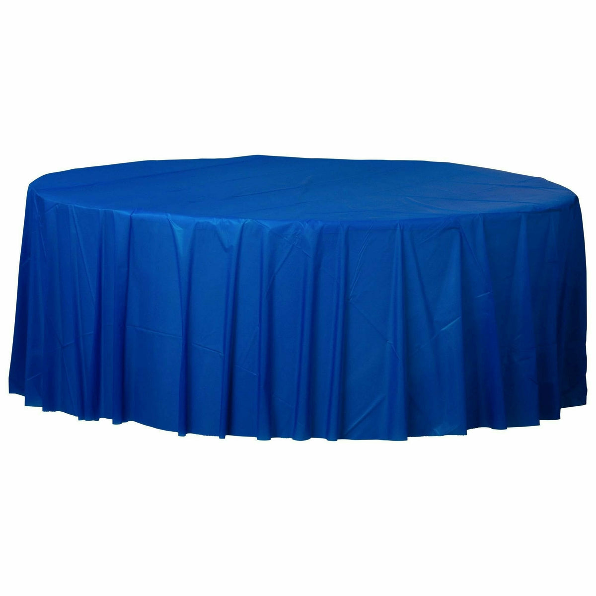 Amscan BASIC Bright Royal Blue - 84&quot; Round Plastic Table Cover