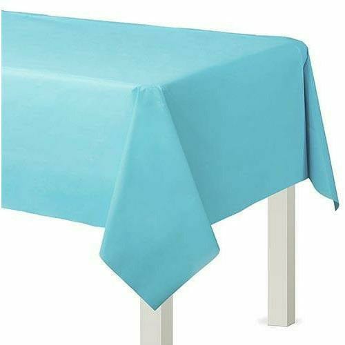 Amscan BASIC Caribbean Blue Plastic Table Cover 54x108