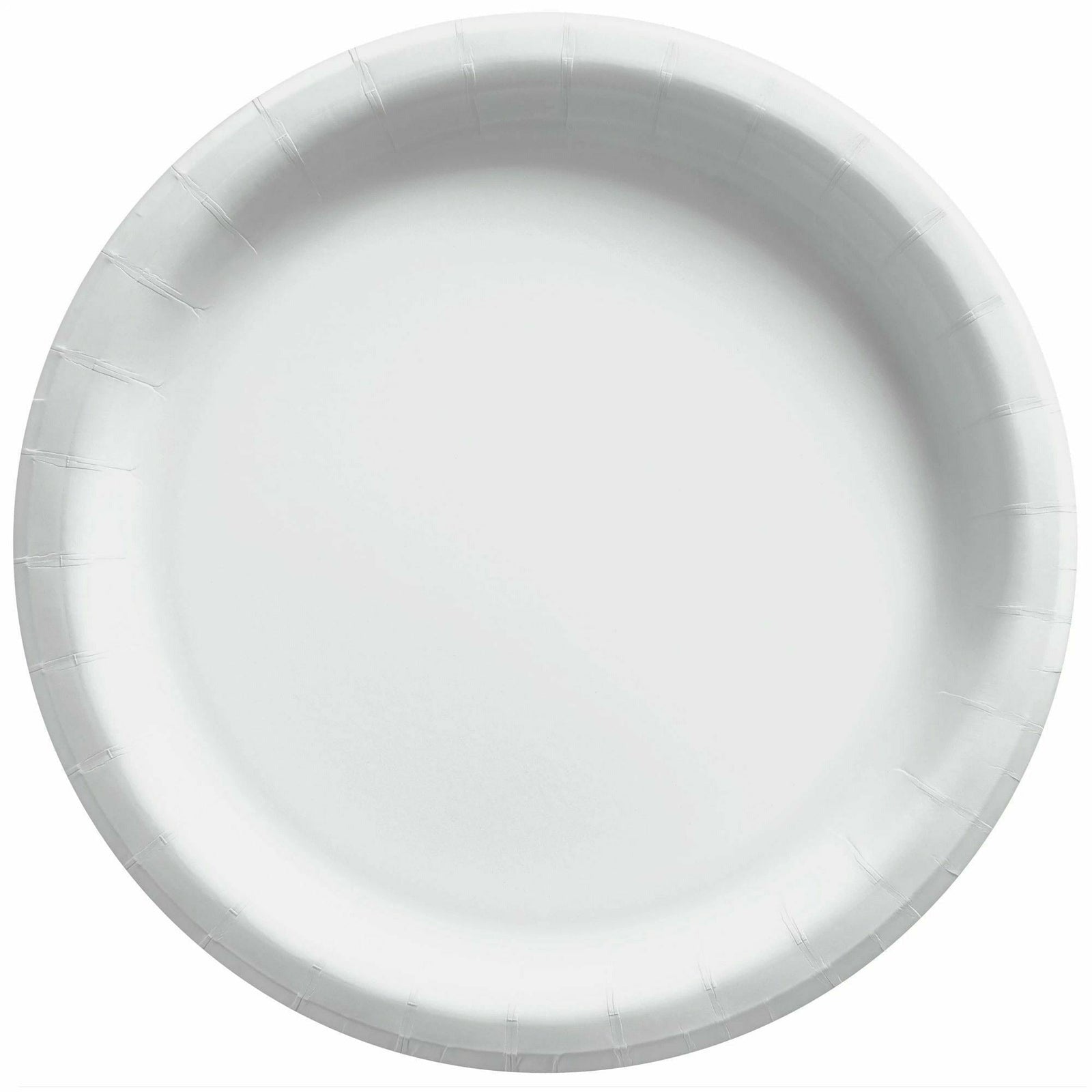 Amscan BASIC Frosty White - 8 1/2" Round Paper Plates, 50 Ct.