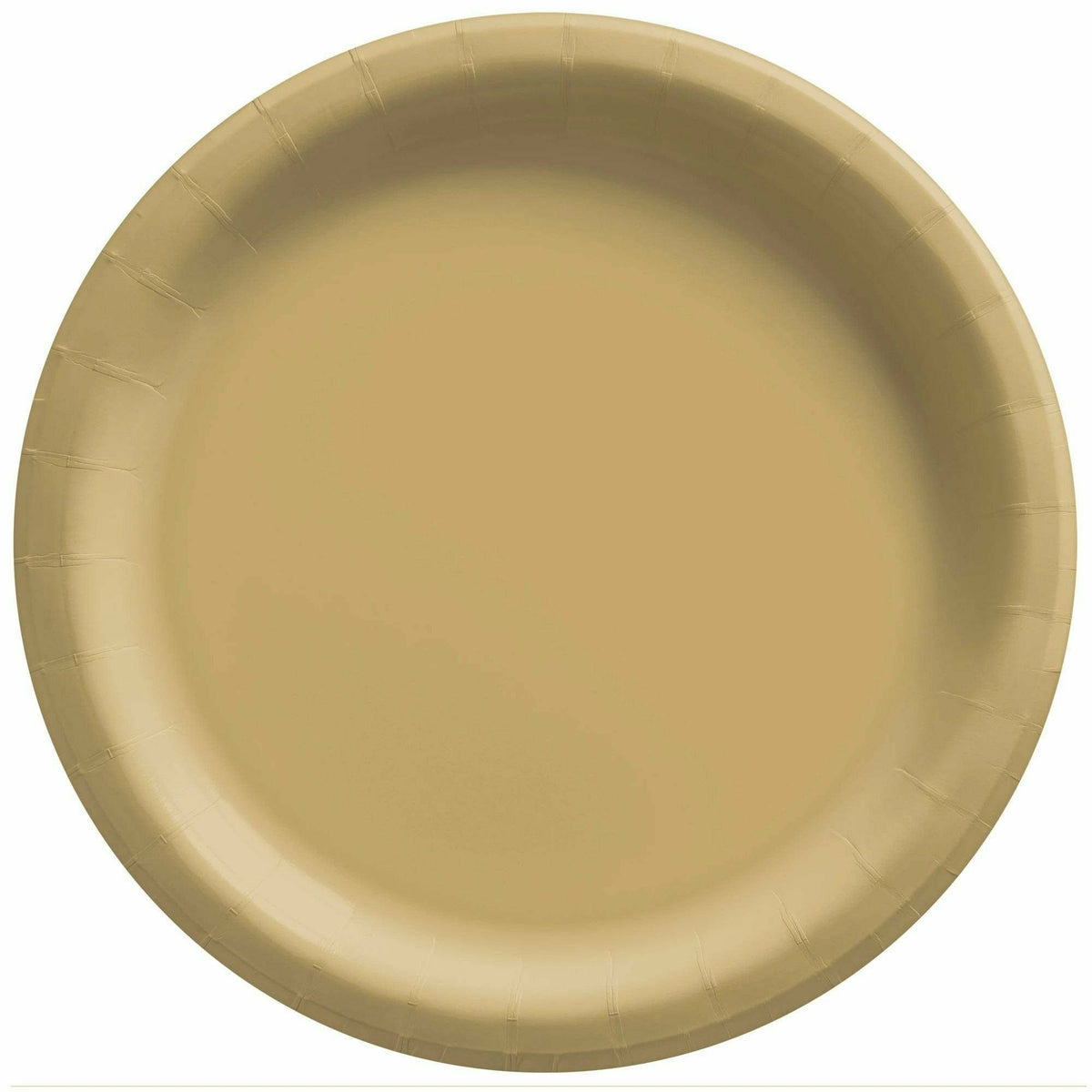 Amscan BASIC Gold - 8 1/2&quot; Round Paper Plates, 50 Ct.