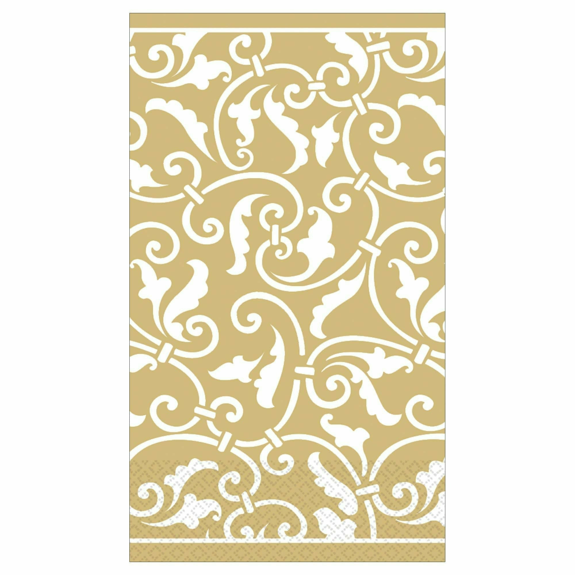 Amscan BASIC Gold Ornamental Scroll Guest Towels