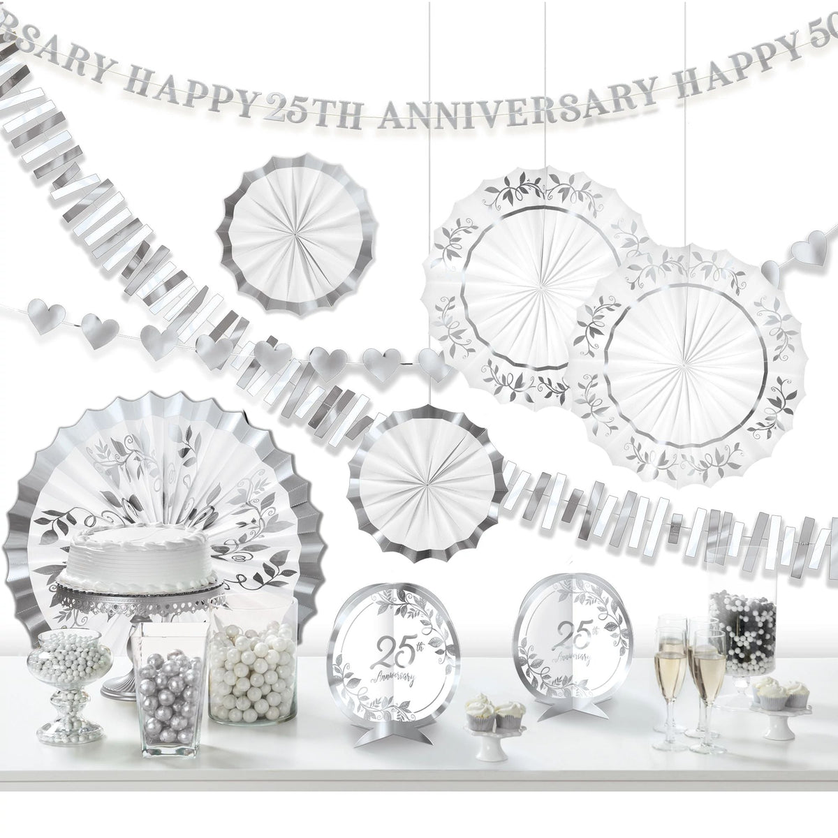 Amscan BASIC Happy 25th Anniversary Room Decorating Kit