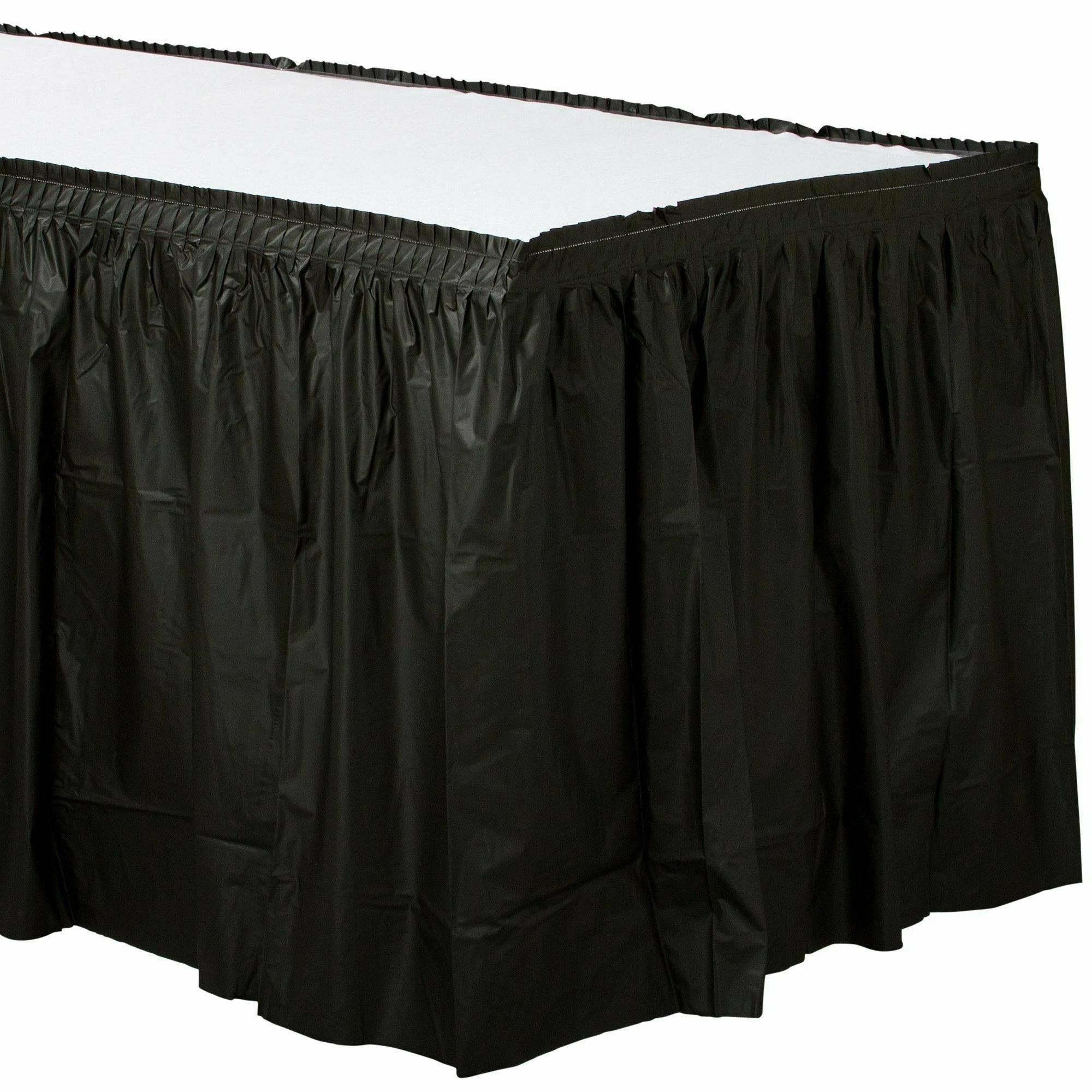 Amscan BASIC Jet Black - Plastic Table Skirt