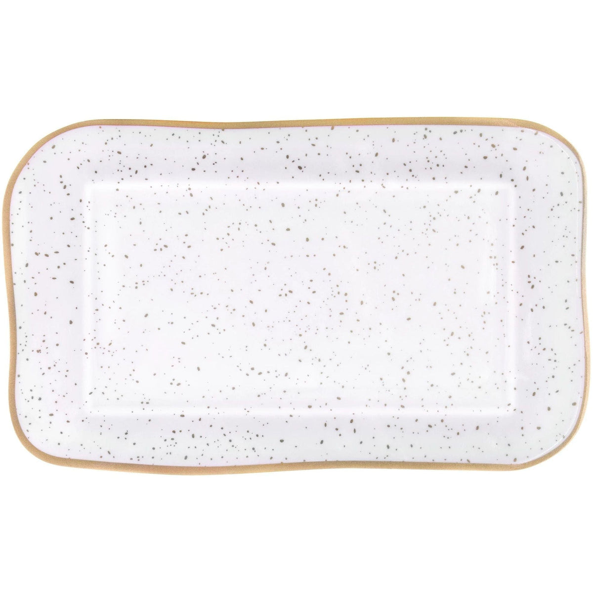 Amscan BASIC Large Melamine Rectangular Platter - Gold Speckle