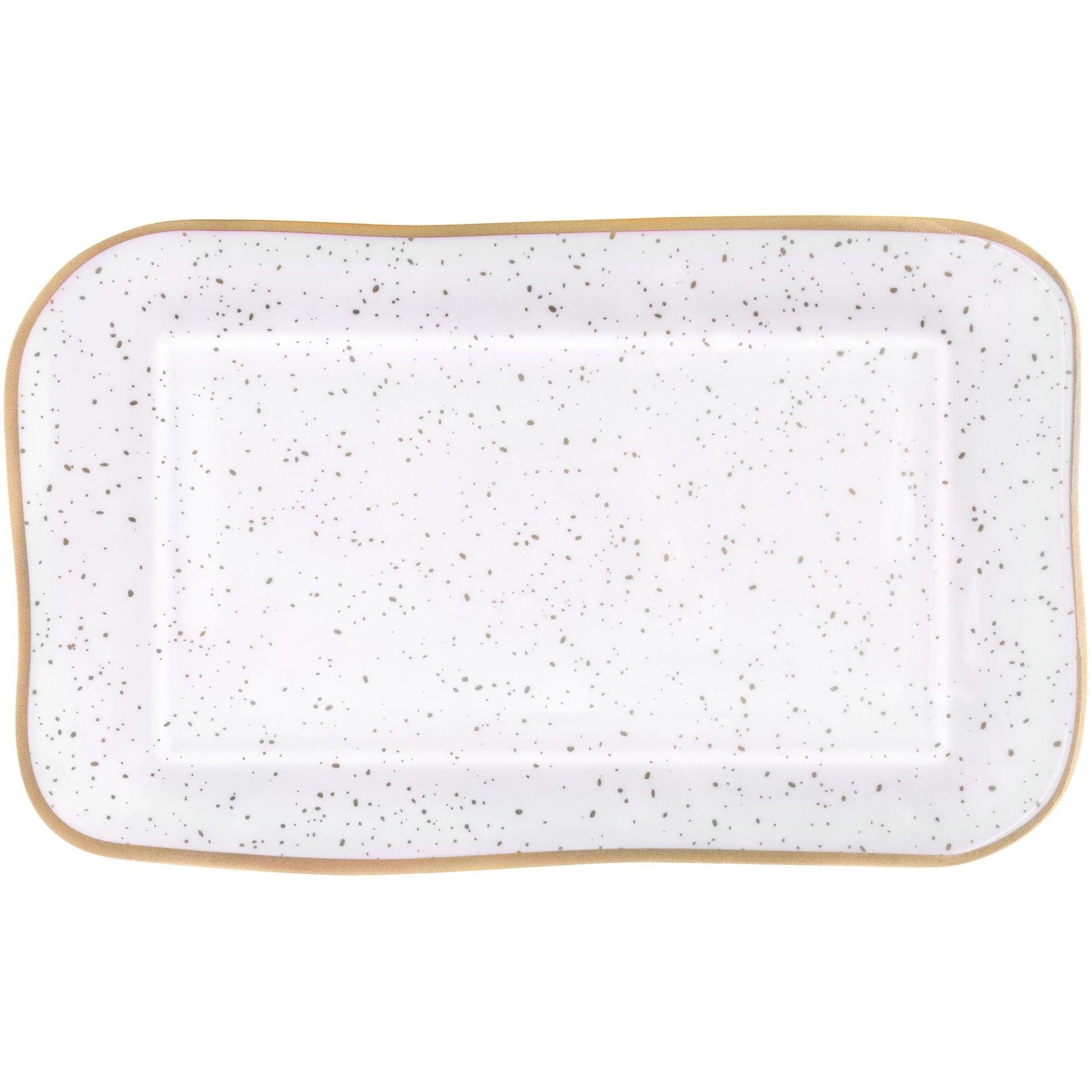 Amscan BASIC Large Melamine Rectangular Platter - Gold Speckle