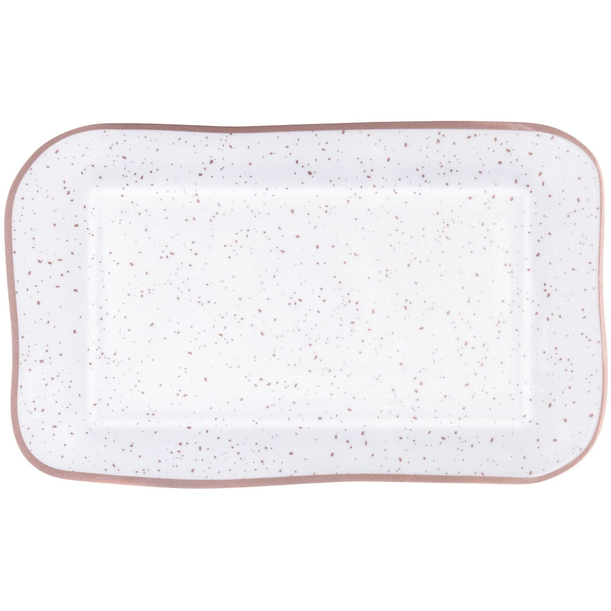 Amscan BASIC Large Melamine Rectangular Platter - Rose Gold Speckle