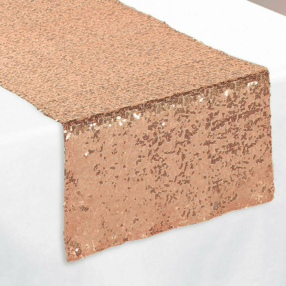 Amscan BASIC Metallic Rose Gold Sequin Table Runner