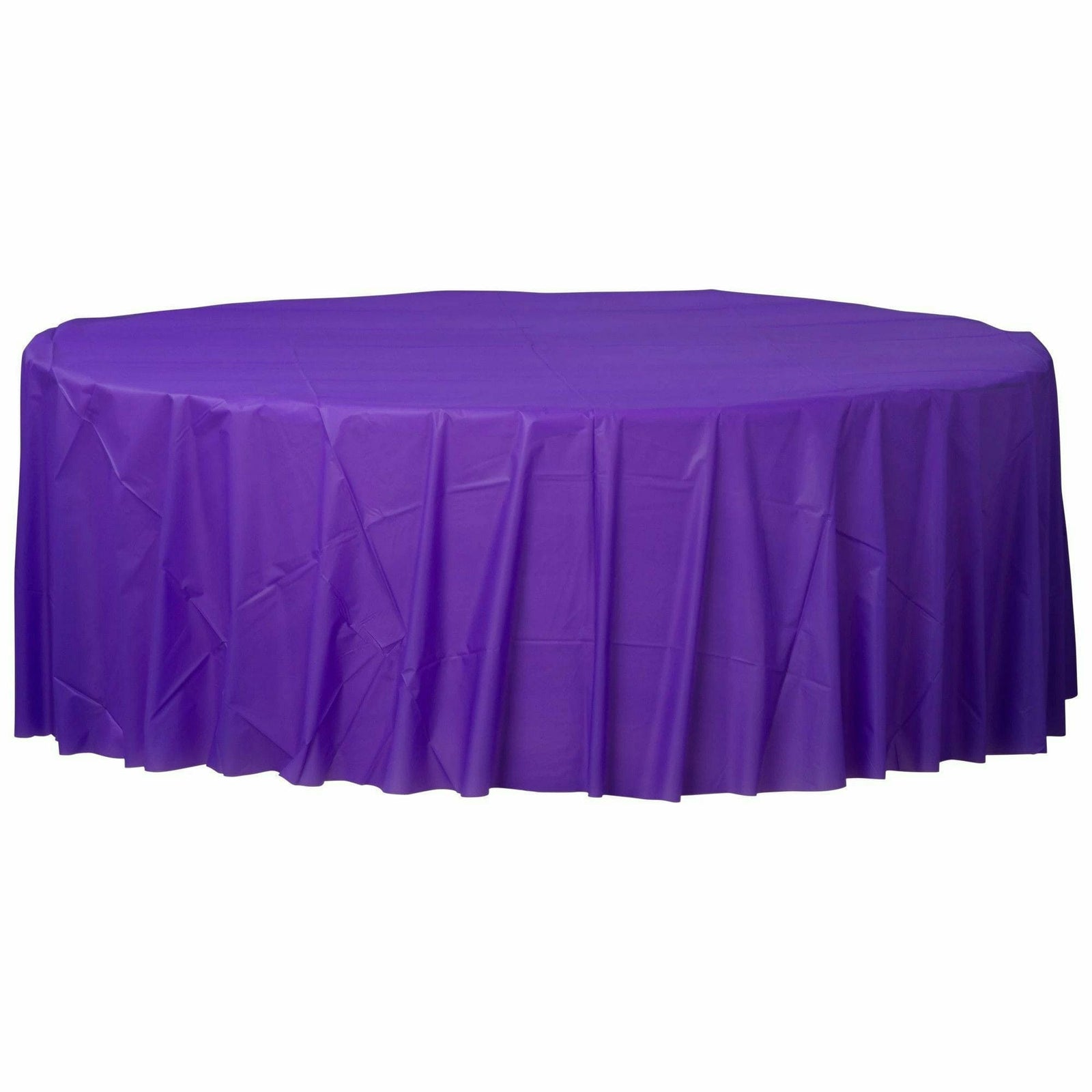 Amscan BASIC New Purple - 84" Round Plastic Table Cover