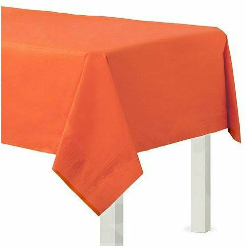 Amscan BASIC Orange 3-Ply Paper Table Cover, 54&quot; x 108&quot;