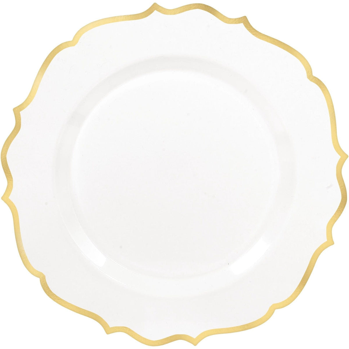 Amscan BASIC Premium 10 1/2&quot; Ornate Plastic Plate w/ Gold Trim