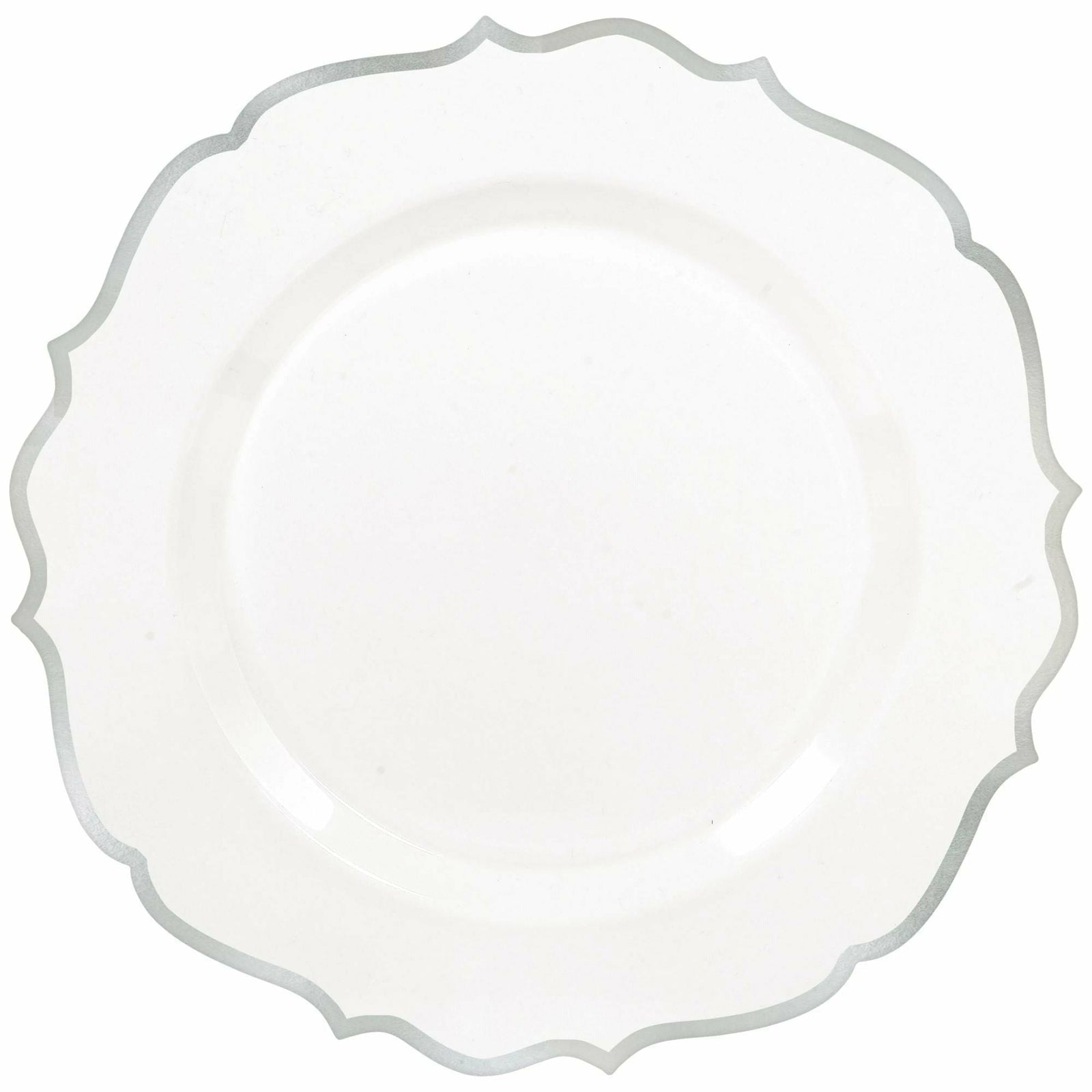 Amscan BASIC Premium 10 1/2" Ornate Plastic Plate With Silver Trim