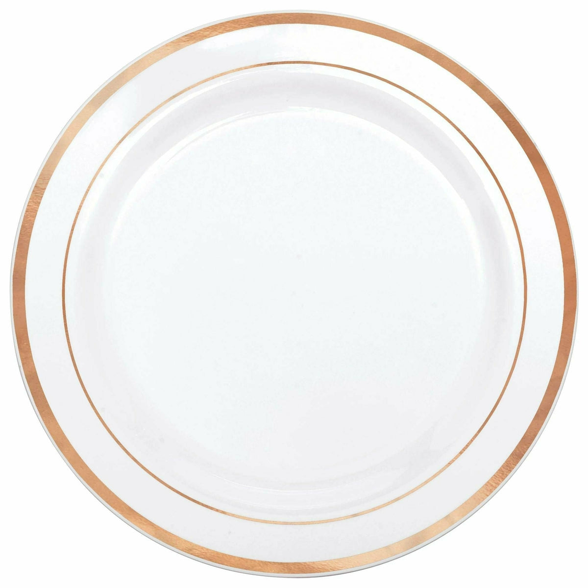 Amscan BASIC Premium 10 1/4&quot; Plastic Plate with Rose Gold Trim