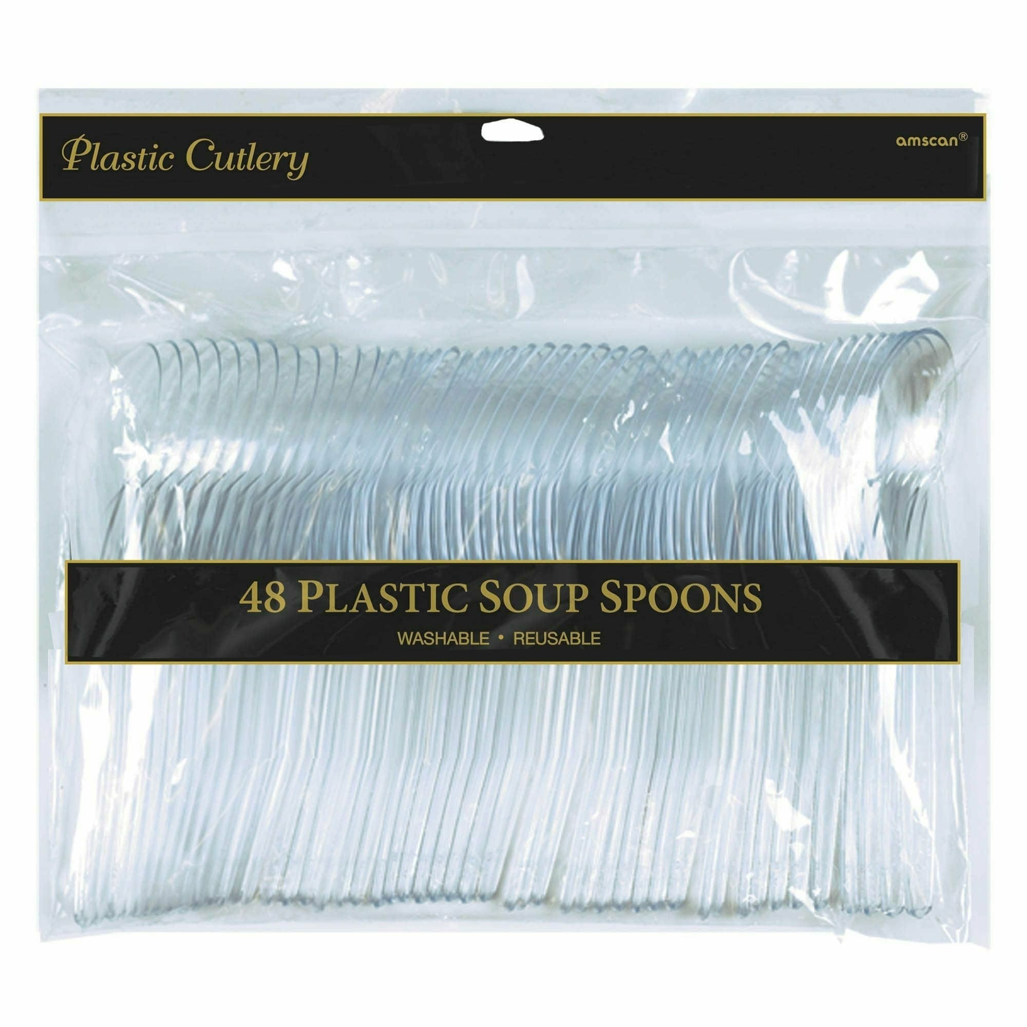 Amscan BASIC PREMIUM PLASTIC SOUP SPOONS 48 CT