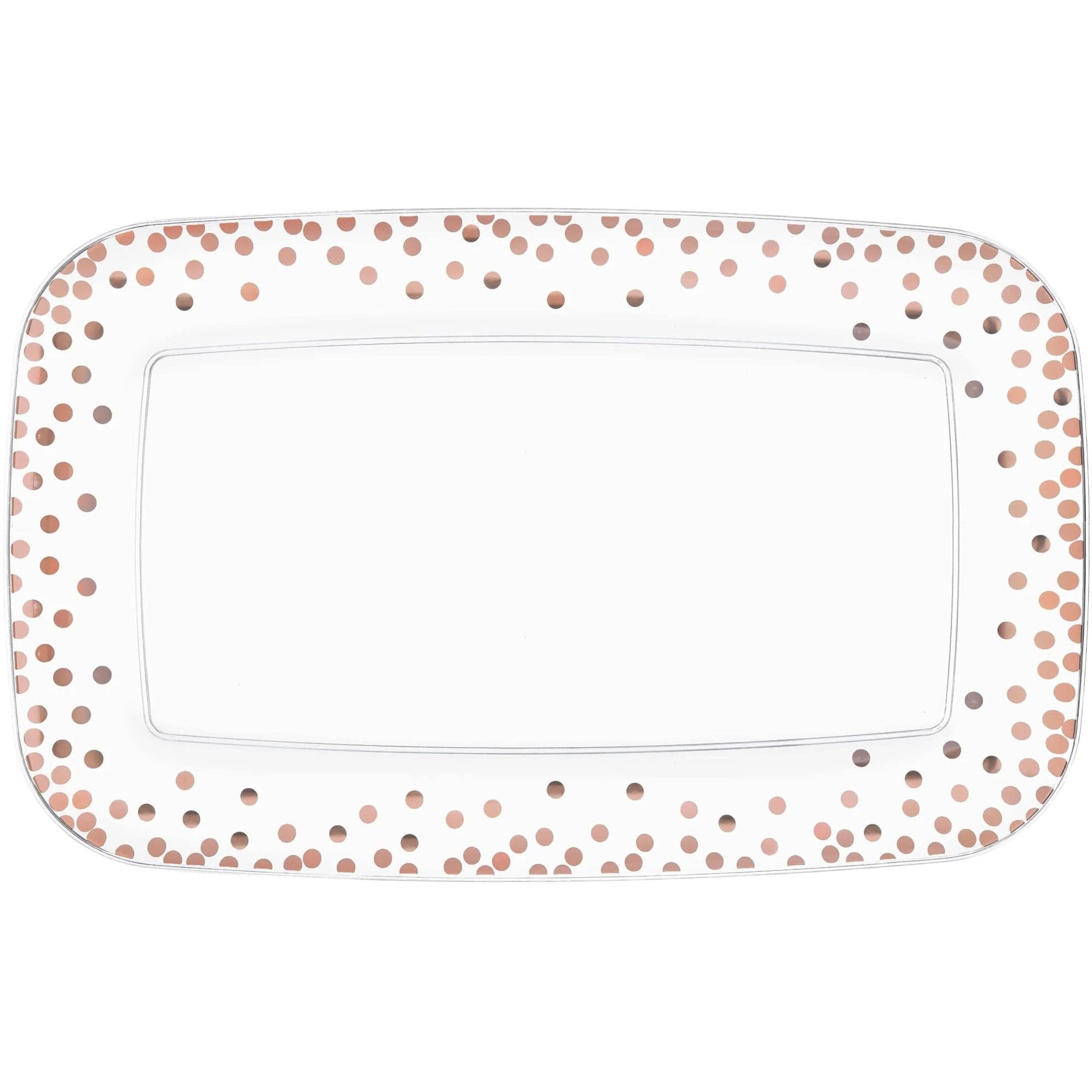 Amscan BASIC Rectangular Tray - Dots Rose Gold