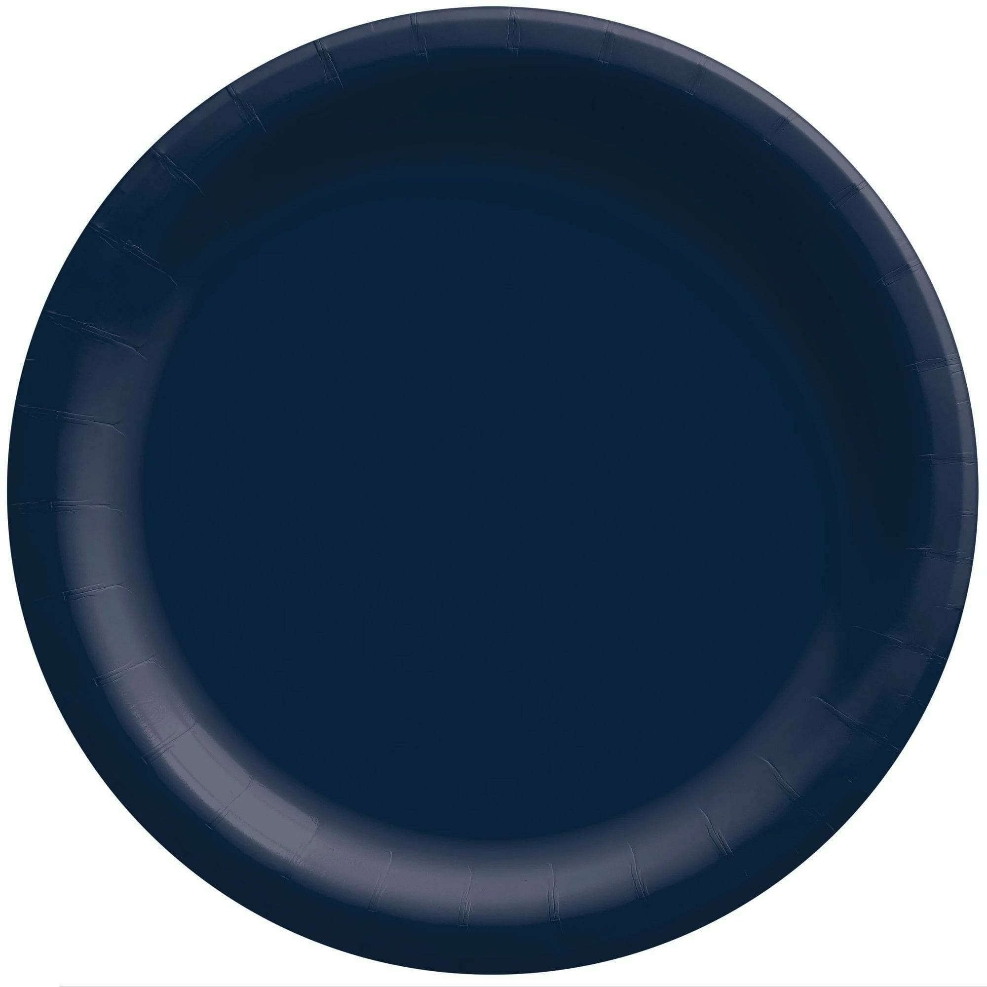 Amscan BASIC True Navy - 8 1/2" Round Paper Plates, 20 Ct.