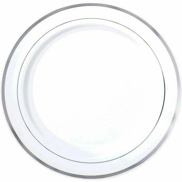 Amscan BASIC WHITE W/ SILVER 16&quot; TRAY