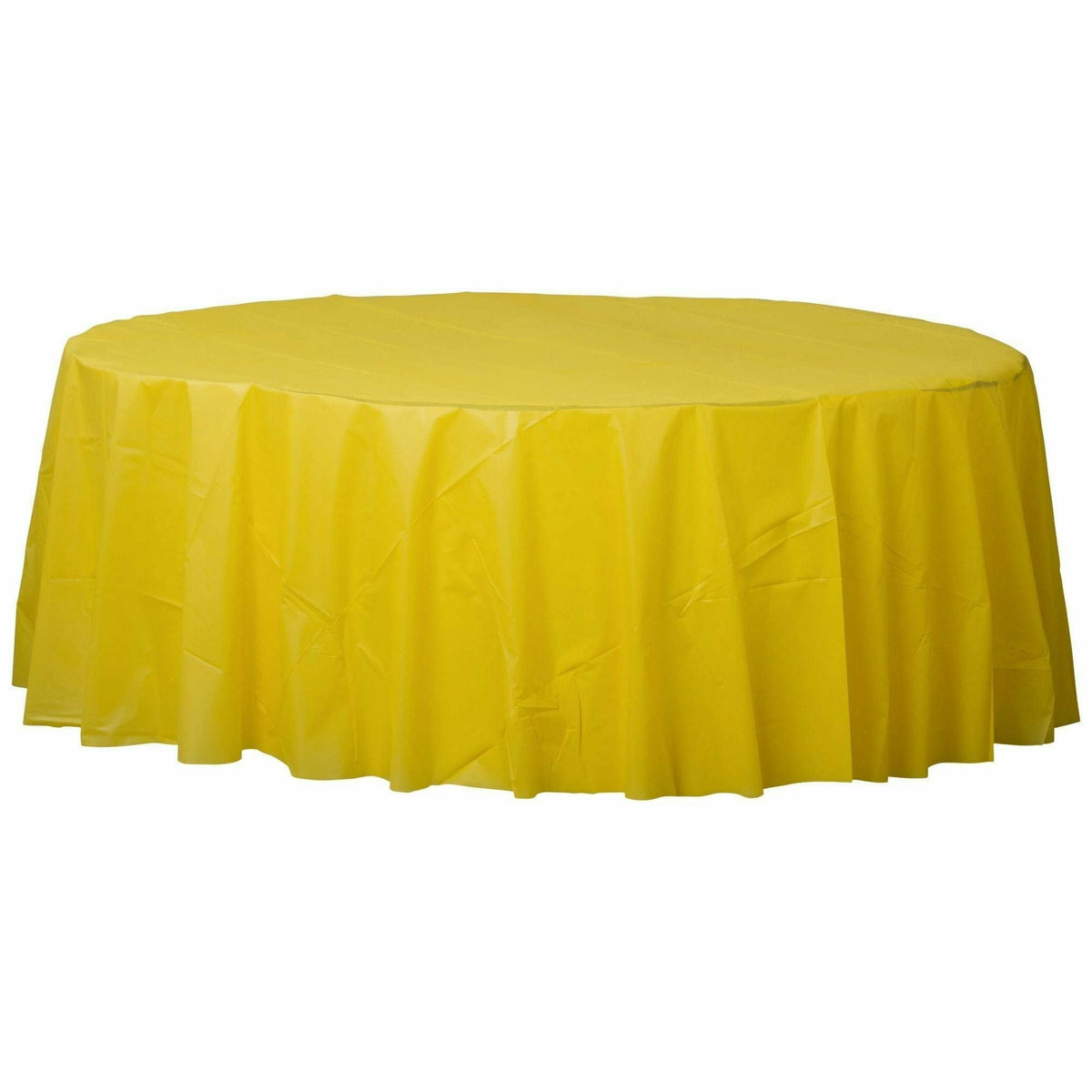 Amscan BASIC Yellow Sunshine - 84&quot; Round Plastic Table Cover