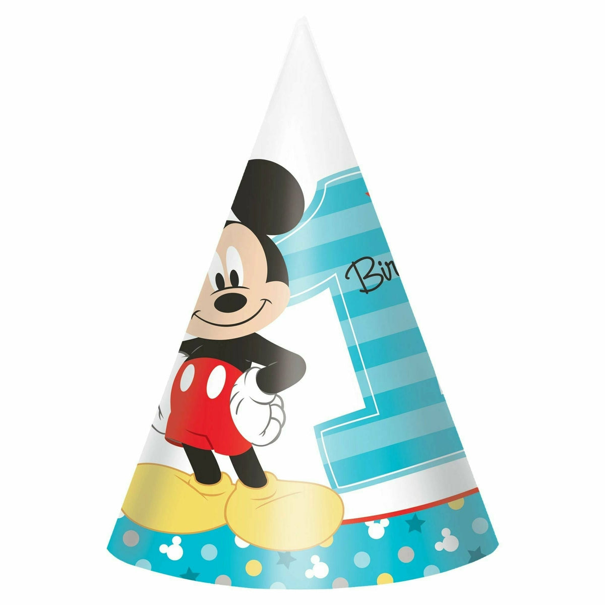 Amscan BIRTHDAY: 1ST BDAY Mickey&#39;s Fun To Be One Paper Cone Hats