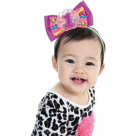 Amscan BIRTHDAY 1st Birthday Bow Headband